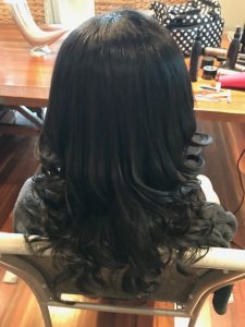 soft curls wedding special occasion styling hairdresser mobile brisbane chelley bean mobile hairdressing travel dark brown long hair